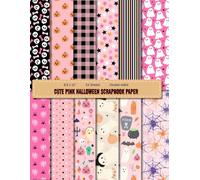 8.5 x 11" Cute Pink Halloween Scrapbook Paper: Double-sided Colorful Paper, Album Invitation and DIY Project Decorative Background Pattern, Wrapping ... Premium Color Interior,12 Designs, 24 Sheets
