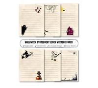 8.5 x 11" Halloween Stationery Lined Writing Paper: Border Letter Paper stationery, Letterhead for Party Invitations, Elegant Scrapbook Paper for events: 6 Unique Designs, 42 Sheets, Single-sided