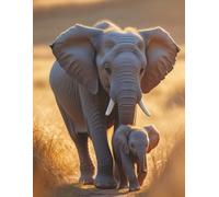 8.5" X 11" NoteBooks "Mother and Calf Elephants on the Savannah"