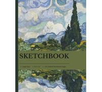 8.5 x 11 Premium Sketchbook - Van Gogh Green Landscape Art Notebook: Artist Drawing Journal for Adults & Teens - Large Paperback Sketchbook, Blank Pages for Sketching, Creative Gift for Artists