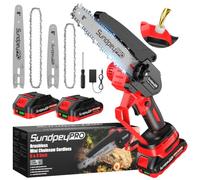 8 & 6 Pouces Mini Tronconneuse a Batterie - Moteur sans Balais 900W | 21V Tronconneuse Electrique sans Fil, 2×2.0Ah Batteries, Tension de Chaîne sans Outil, Système D'huile, pour le Jardinage