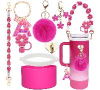 8-9 mm Accessoires de couvercle de paille, manchon de tasse en silicone adapté aux gobelets de 30-40 oz, cadeau de Noël pour femmes, décoration DIY, décoration de Thanksgiving, cadeaux de Noël pour le