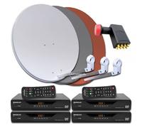8 Abonné Numérique Sat Satellites Installation 4x Récepteur 3600 Octo LNB