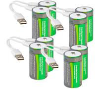 8 accus lithium-ion D 5400 mAh avec port de chargement USB-C TKA