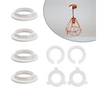 8 Adaptateur Abat Jour E27 Vers E14, Adaptateurs de Réduction pour Abat-Jour, Anneau Réducteur Rondelle de Remplacement, E14 Convertisseur D'Anneau en Plastique pour Lampe de Chevet Lampadaires