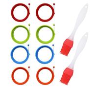 8 Anneaux D'Omelette Ronds, 2 Pinceaux À Huile, Moules À Omelette, Anneaux D'Omelette En Silicone, Moules À Omelette Antiadhésifs, Ensemble D'Omelette De Cuisine