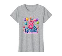 8 Ans et Excellente célébration d'anniversaire pour Les Amateurs de Licornes Magiques T-Shirt, Femme, Gris Chiné, XL