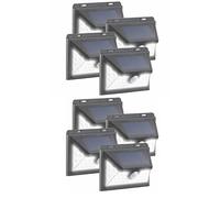 Luminea : 8 appliques solaires à LED avec détecteur PIR 350 lm, 7,2 W, WL-735.solar G