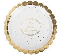 8 assiettes carton 1er anniversaire 23cm blanc - artifetes 91665 Blanc G