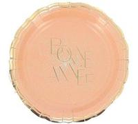 8 assiettes carton année pétillant or 18cm rose - générique 96540