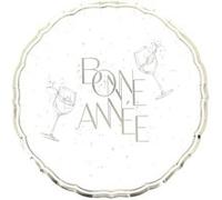 8 assiettes carton année pétillant or 23cm blanc - générique 96541