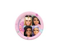 Amscan Assiettes en carton Barbie Sweet Life 9915482-66 23 cm Lot de 8 Rose