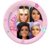 Amscan Assiettes en carton Barbie Sweet Life 9915482-66 23 cm Lot de 8 Rose