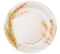 8 assiettes carton épis de blé 23cm blanc - générique 13384 Gris G