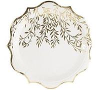 8 assiettes carton jolis brins 23cm blanc - artifetes 93768 Blanc G