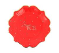 8 ASSIETTES CARTON JOYEUX NOËL 23CM ROUGE