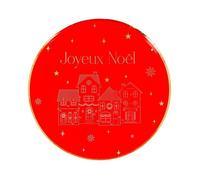 8 ASSIETTES CARTON MAISONS NOËL 23CM ROUGE