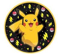 Amscan Assiettes en carton Pokémon Pikachu 23 cm Lot de 8 Noir