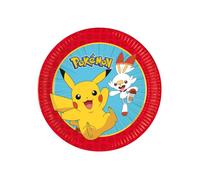 Procos Assiettes en carton Pokémon Next Generation 23 cm – Pack de 8 – Multicolore