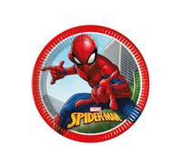 8 Assiettes en carton Spiderman Fighter 23 cm - Rouge