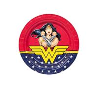 8 Assiettes en carton Wonder Woman 23 cm - Multicolore