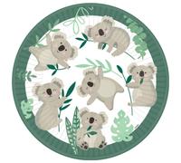 AMSCAN 8 Assiettes en carton Koala 23 cm, Verte