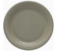 8 assiettes plates carton rond 23cm taupe - dart 146789 Gris G