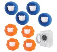 8 Attrache Poils Lavage, Boule Anti Machine Animaux Lessive Réutilisable | Ramasse fourrure, réduit enchevêtrement vêtements, balle flottante, durable lavable, couleur bleu, moins emmêler, filtre