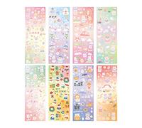 8 autocollants de scrapbooking de dessin animé en PET autocollant décoratif mignon pour manuel décalcomanies agenda planificateur bricolage artisanat Bullet-journal autocollants pour la