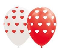8 Ballons coeurs rouges et blancs 30cm Globos G