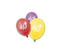 8 Ballons en latex anniversaire 40 ans 30 cm - Coloré - Taille Unique