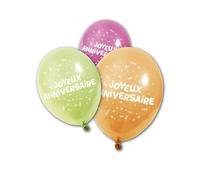 8 Ballons en latex Joyeux anniversaire 25 cm - Coloré - Taille Unique
