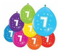 8 Ballons Globos imprimés à 2 côtés numéro 7 G