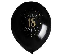 8 BALLONS LATEX ÂGE 18 ANS Ø23CM NOIR