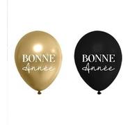 8 ballons latex bonne année 30cm noir or - générique cd8552 Noir G