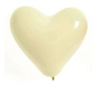 8 BALLONS LATEX COEUR 35 CM - IVOIRE