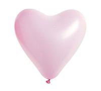 8 BALLONS LATEX COEUR 35 CM - ROSE