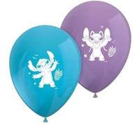 Procos Lot de 8 ballons latex imprimés Stitch bleu/violet 28 cm