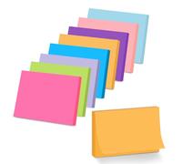 8 Blocs de Notes Autocollantes Grand Format, 76 x 127 mm Sticky Notes, 80 Feuilles par Bloc, 8 Couleurs Vives, Notes Adhésives Amovibles pour le Bureau, les Études, la Planification et la Maison