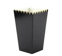 8 boîtes à pop-corn noires et or 12,5 x 7 cm festonnées - Noir - Taille Unique