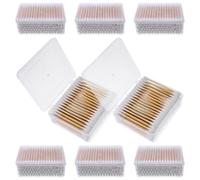 8 Boîtes Bâtonnets de Coton Jetables Double Embout | Bois et Coton, Pointes Non Pelucheuses, Retouches Précises, Usage Maison, Ongles et Visage