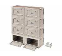 8 boîtes de rangement pliables 30 L AB-100 avec couvercle et 8 roulettes XCase