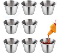 8 Bols à Sauce/Snack Petits Bols Coupelles à Sauce en Acier Inoxydable 304 | Bol d'assaisonnement Bols de Service Pour sauce soja, épices, entrées, apéritif, collations et épices, 50ml