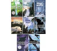 8 Books Collection Set by Gary Paulsen, Hatchet, The River, Brian's Winter, Brian's Return, Brian's Hunt, Woodsong, Dogsong, Dancing Carl