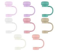 8 Bouchons Anti-Poussière En Silicone, Bouchons Anti-Poussière De Paille De Tasse, Bouchons Anti-Poussière Ronds Simples, Réutilisables, Accessoires De Paille