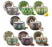 8 Bougies Cadeau Bougie parfumée, Cire de soja Bougie en Portable, pour L'aromathérapie Mariage Bath Yoga Cadeau de Fête des Mères, Anniversaire, pour Fête Décor