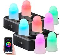 Lunartec 8 bougies LED RVBB connectées étanches rechargeables LEDK-4