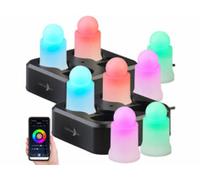 8 bougies LED RVBB connectées étanches rechargeables LEDK-4 Lunartec