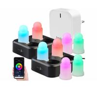 8 bougies LED RVBB connectées rechargeables LEDK-4 avec passerelle réseau Lunartec