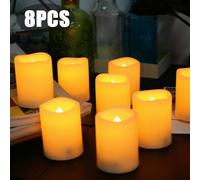 8 bougies LED sans flamme avec minuterie pour l'intérieur et l'extérieur, bougies à réchaud LED en plastique de 11,5 cm de haut